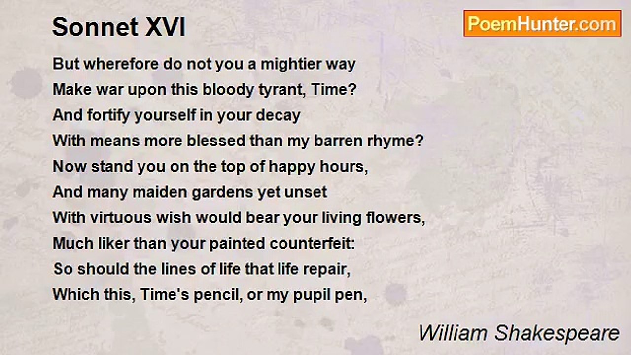 William Shakespeare - Sonnet XVI
