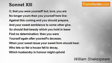 William Shakespeare - Sonnet XIII