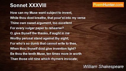 William Shakespeare - Sonnet XXXVIII
