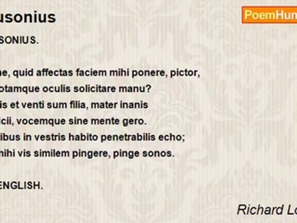 Richard Lovelace - Ausonius