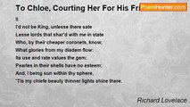 Richard Lovelace - To Chloe, Courting Her For His Friend