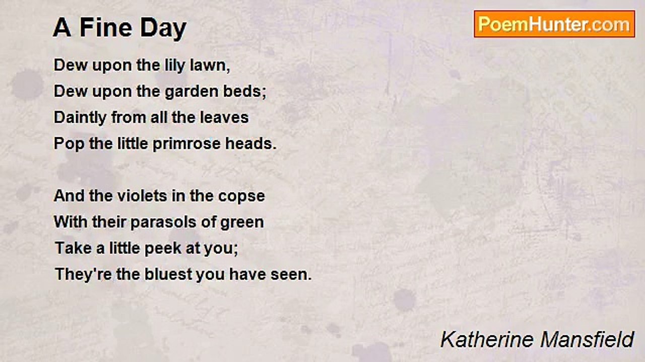 Katherine Mansfield - A Fine Day
