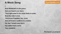 Richard Lovelace - A Mock Song