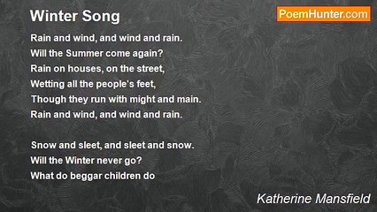 Katherine Mansfield - Winter Song