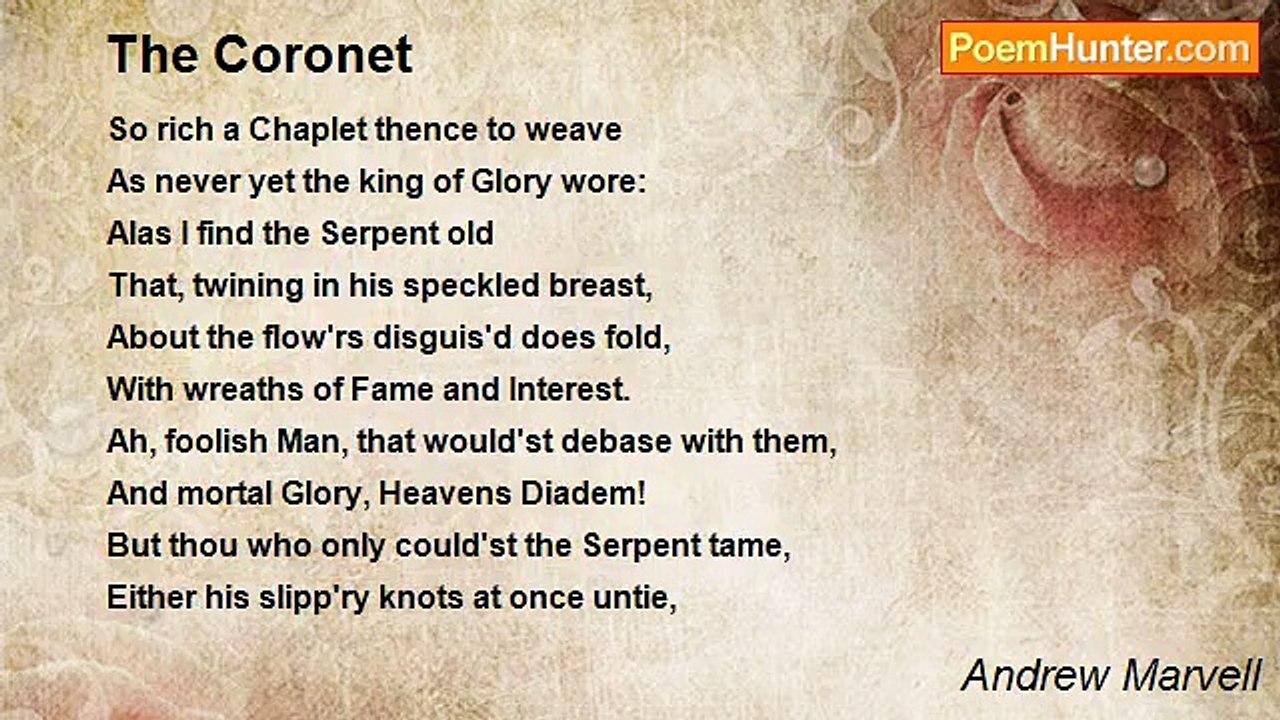 Andrew Marvell - The Coronet