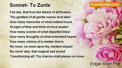 Edgar Allan Poe - Sonnet- To Zante