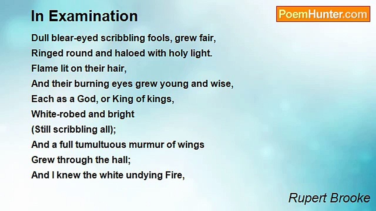Rupert Brooke - In Examination