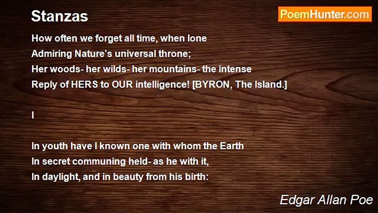 Edgar Allan Poe - Stanzas