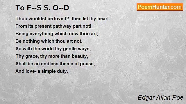 Edgar Allan Poe - To F S S. O D