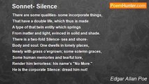 Edgar Allan Poe - Sonnet- Silence