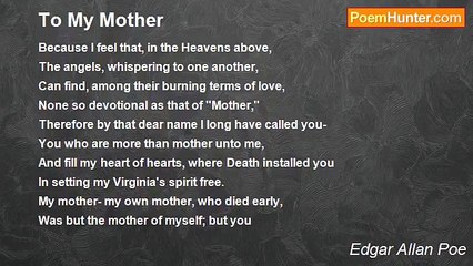 Edgar Allan Poe - To My Mother