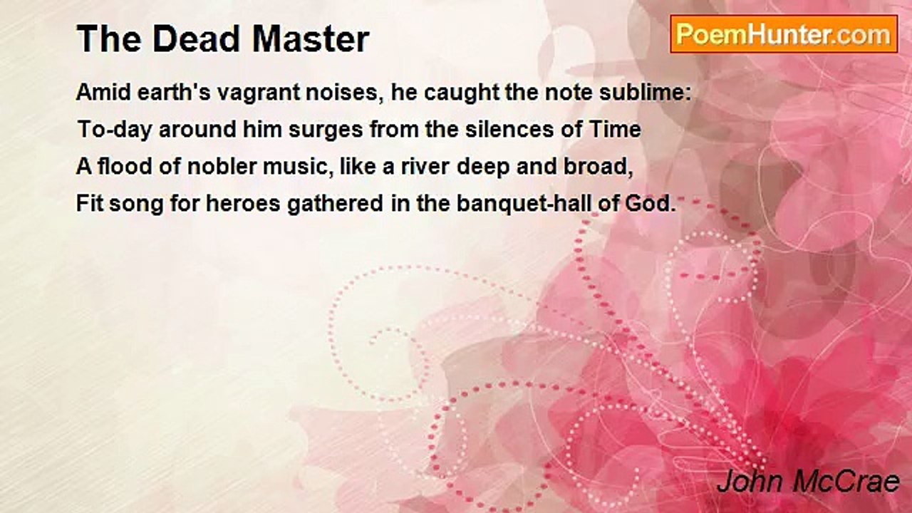 John McCrae - The Dead Master
