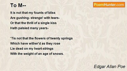 Edgar Allan Poe - To M--