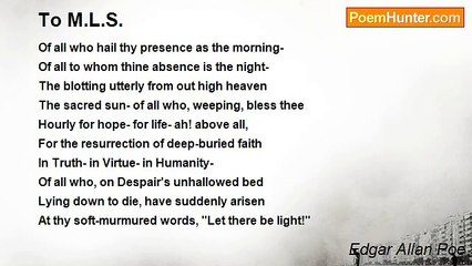 Edgar Allan Poe - To M.L.S.