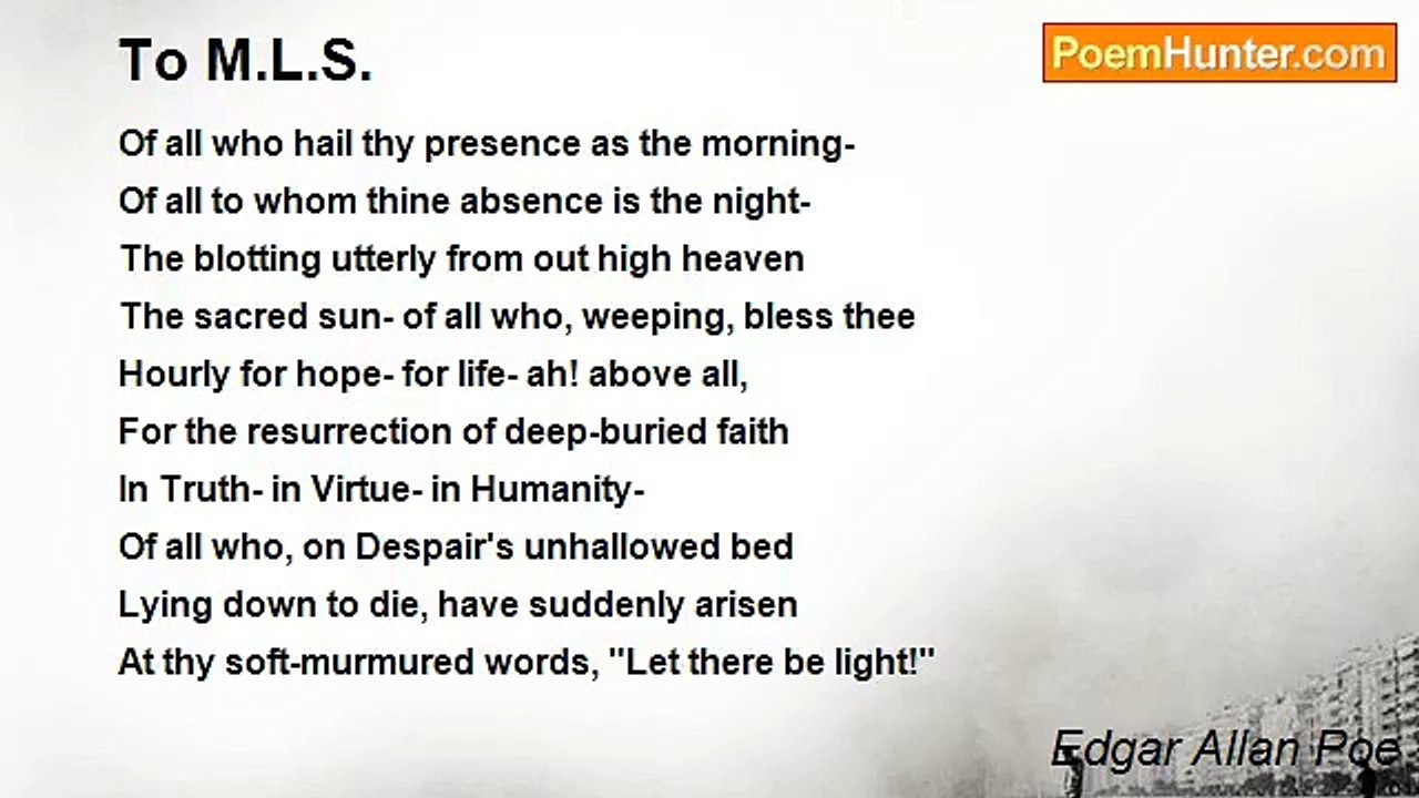 Edgar Allan Poe - To M.L.S.