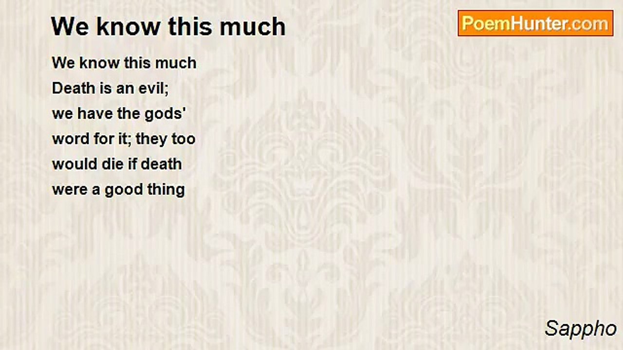 Sappho - We know this much