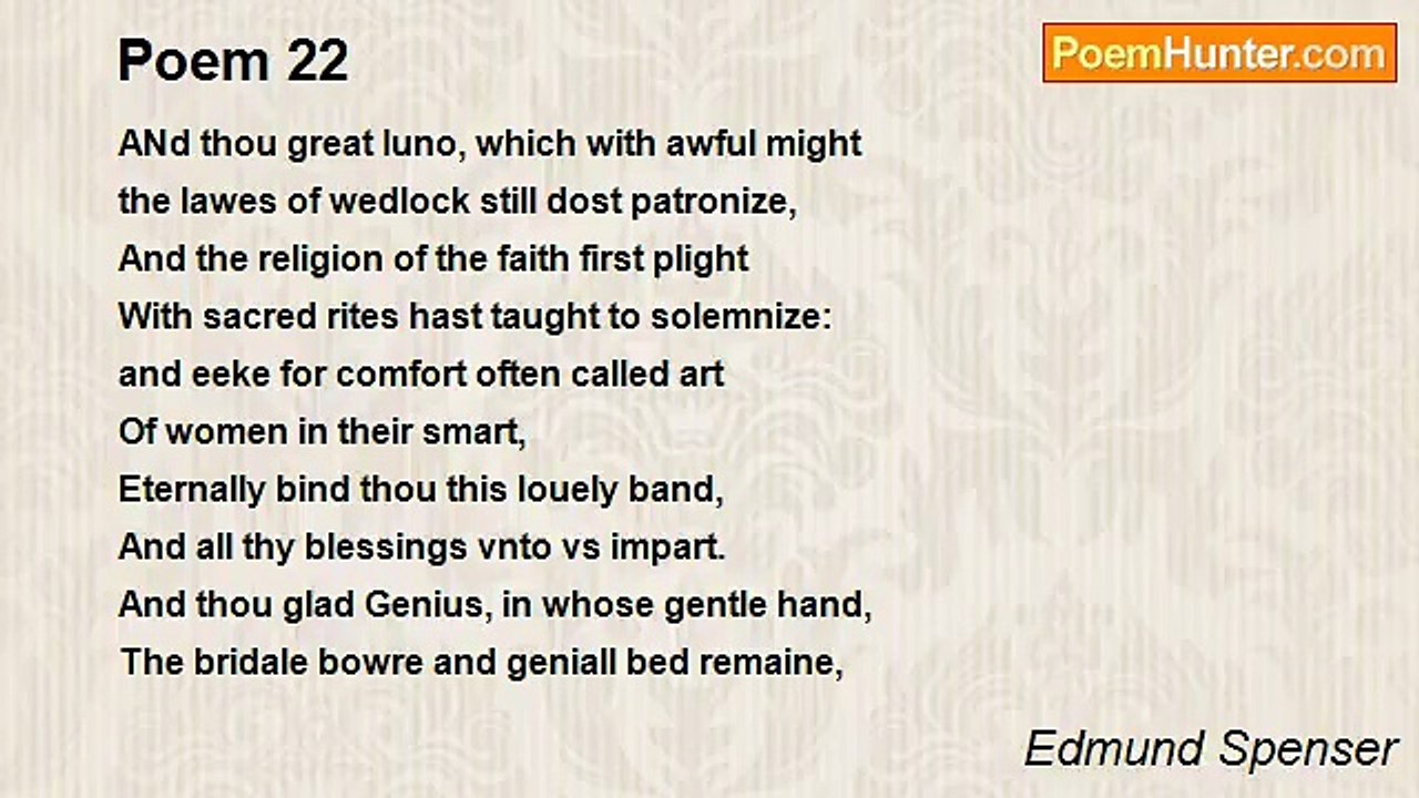 Edmund Spenser - Poem 22
