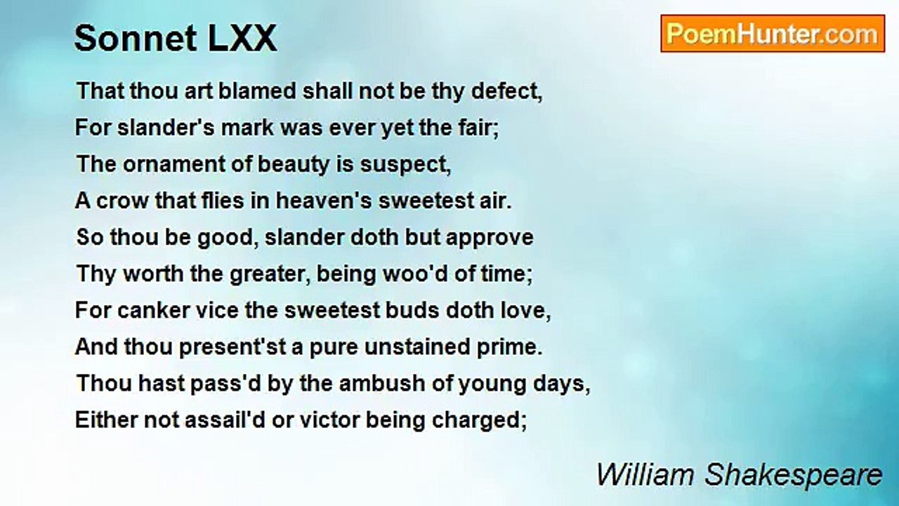 William Shakespeare - Sonnet LXX