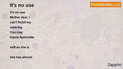 Sappho - It's no use