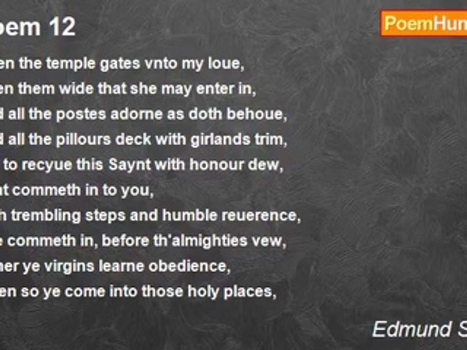 Edmund Spenser - Poem 12