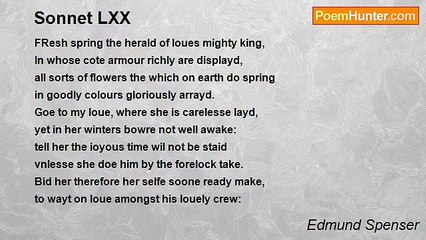 Edmund Spenser - Sonnet LXX
