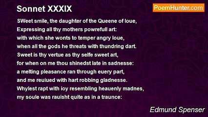 Edmund Spenser - Sonnet XXXIX