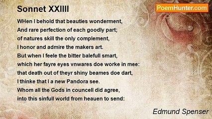 Edmund Spenser - Sonnet XXIIII