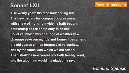 Edmund Spenser - Sonnet LXII
