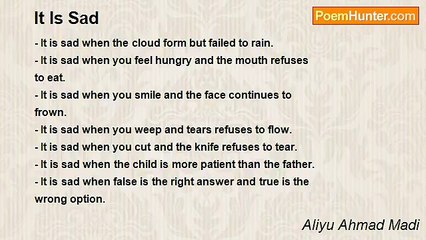 Aliyu Ahmad Madi - It Is Sad