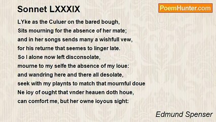 Edmund Spenser - Sonnet LXXXIX