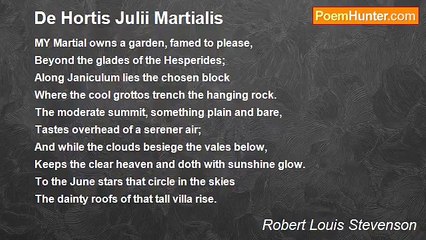 Robert Louis Stevenson - De Hortis Julii Martialis