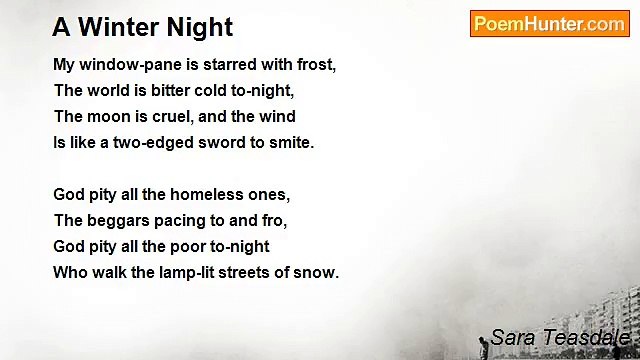 Sara Teasdale - A Winter Night
