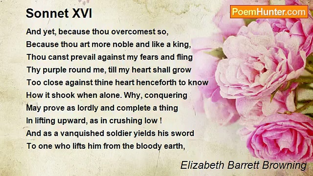 Elizabeth Barrett Browning - Sonnet XVI