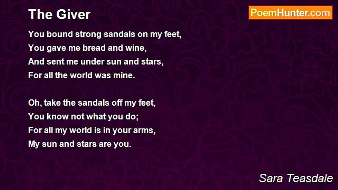 Sara Teasdale - The Giver