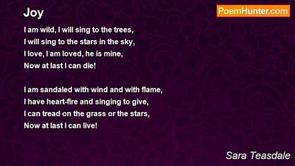 Sara Teasdale - Joy