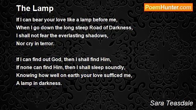 Sara Teasdale - The Lamp
