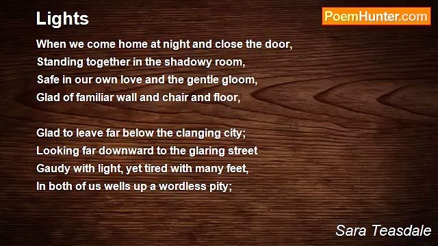 Sara Teasdale - Lights