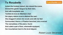 Robert Louis Stevenson - To Rosabelle
