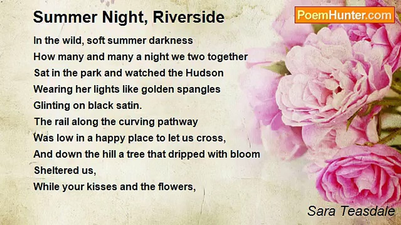 Sara Teasdale - Summer Night, Riverside