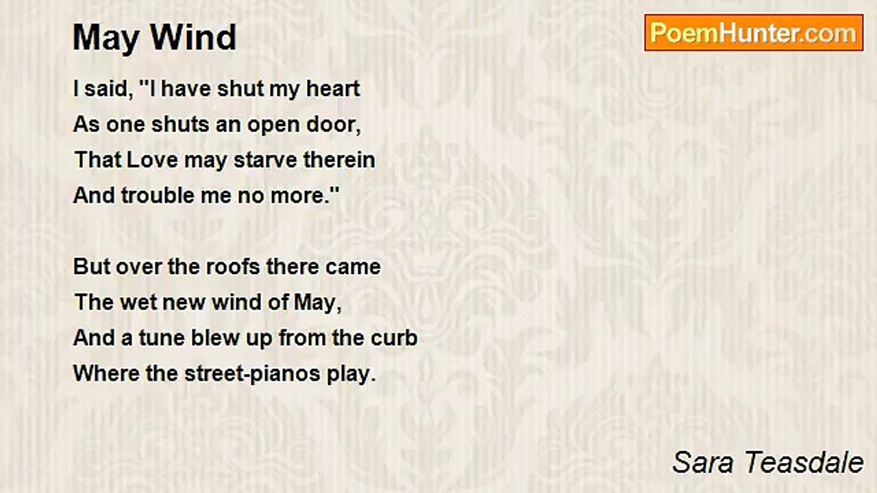 Sara Teasdale - May Wind
