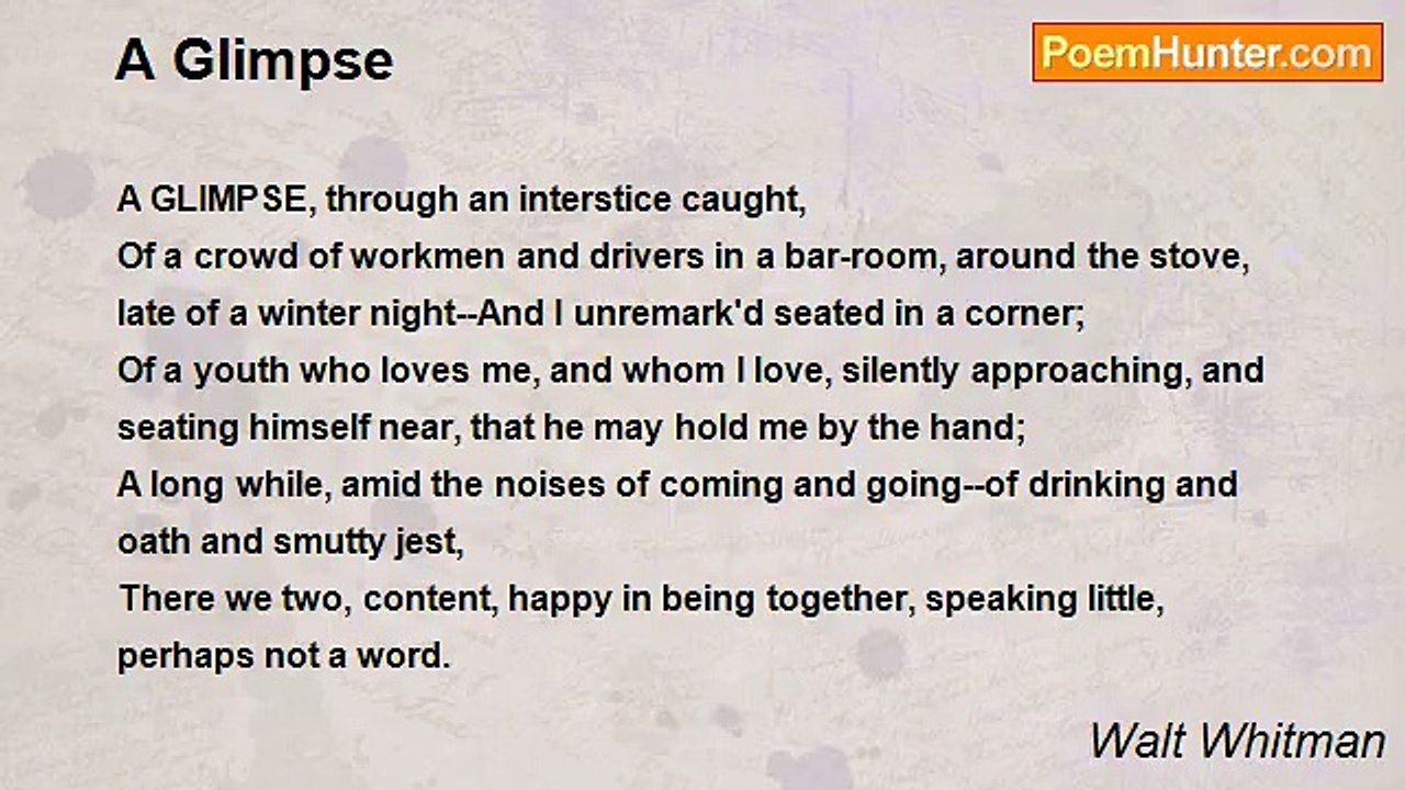 Walt Whitman - A Glimpse