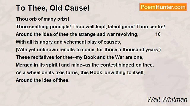 Walt Whitman - To Thee, Old Cause!