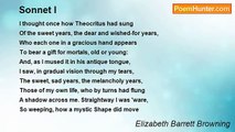 Elizabeth Barrett Browning - Sonnet I