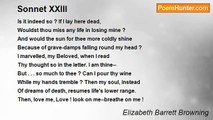 Elizabeth Barrett Browning - Sonnet XXIII
