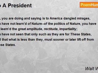 Walt Whitman - To A President