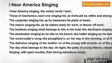 Download Video: Walt Whitman - I Hear America Singing