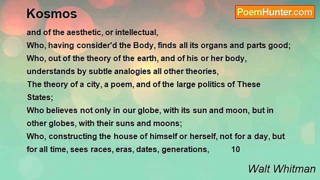 Walt Whitman - Kosmos