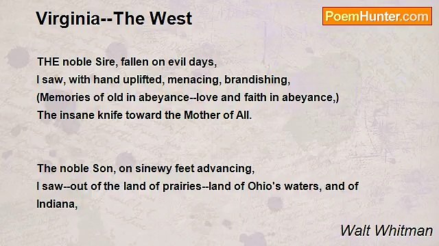 Walt Whitman - Virginia The West
