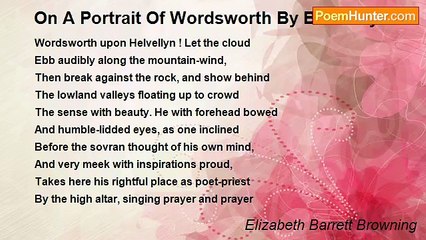 Elizabeth Barrett Browning - On A Portrait Of Wordsworth By B. R. Haydon