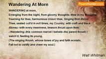 Walt Whitman - Wandering At Morn